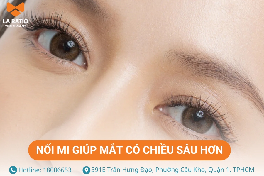 Nối mi giúp cải thiện ánh nhìn trở nên sâu, có thần và cân đối hơn
