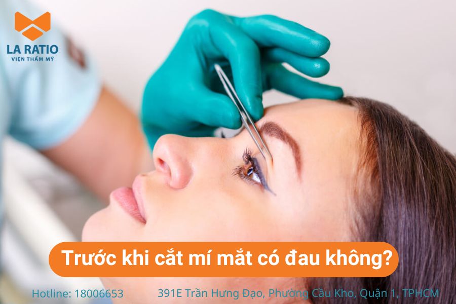 Trước khi cắt mí mắt bác sĩ sẽ tiến hành gây tê để giảm cảm giác đau Trước khi cắt mí mắt bác sĩ sẽ tiến hành gây tê để giảm cảm giác đau