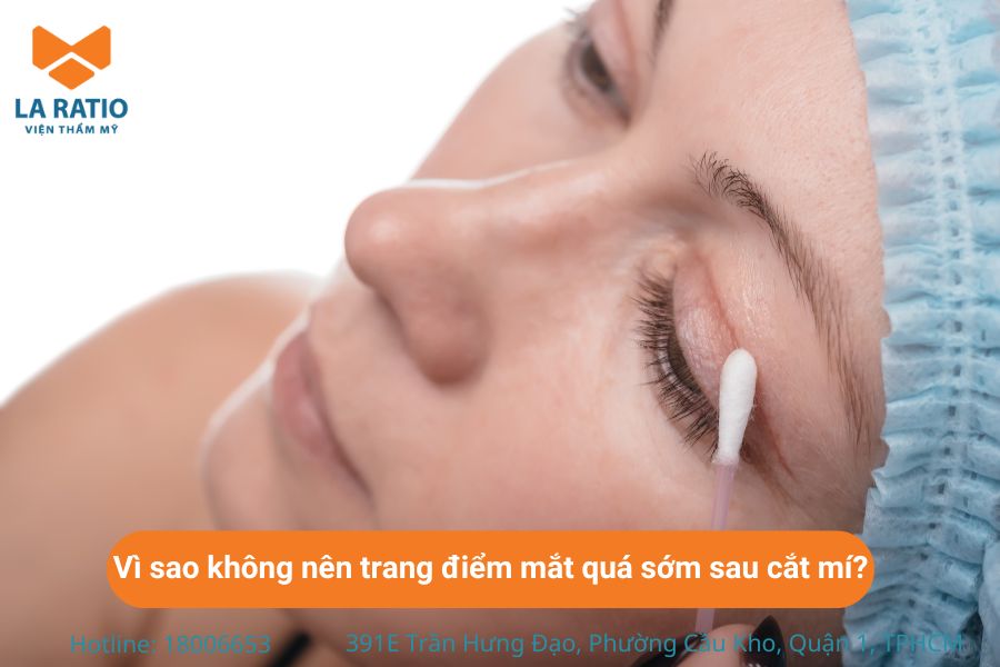 Trang điểm sớm khiến vết thương vùng mắt dễ bị sưng viêm và kích ứng Trang điểm sớm khiến vết thương vùng mắt dễ bị sưng viêm và kích ứng